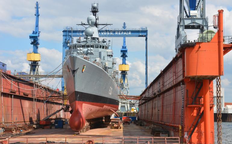 Ship and shipyard